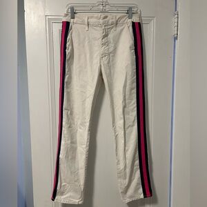 MOTHER White Chinos with Bold Stripes